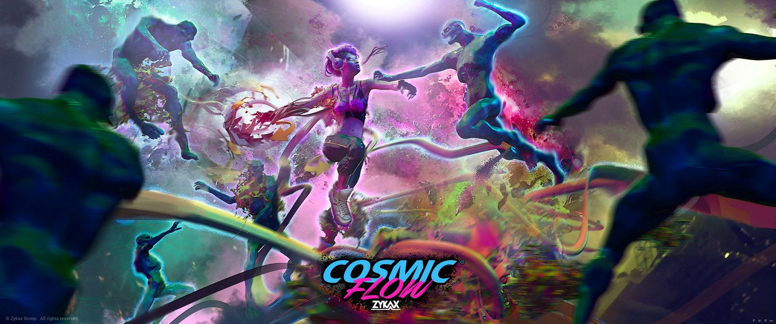 Arte conceptual de cosmic flow, creación original de fantasía hip hop de Zykax.