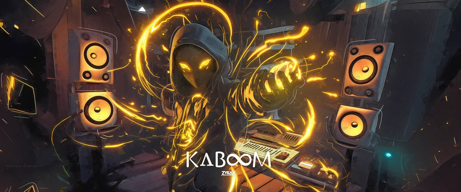 Arte conceptual de Kaboom, creación original de fantasía musical de Zykax.