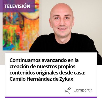 Nota sobre Camilo Hernández, director creativo de ZYKAX, publicada en PRODU sobre la industria audiovisual y la animación colombiana