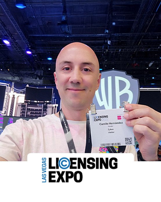 Camilo Hernández, director creativo de ZYKAX, en Licensing Expo Las Vegas representando IPs originales de fantasía y ciencia ficción colombiano