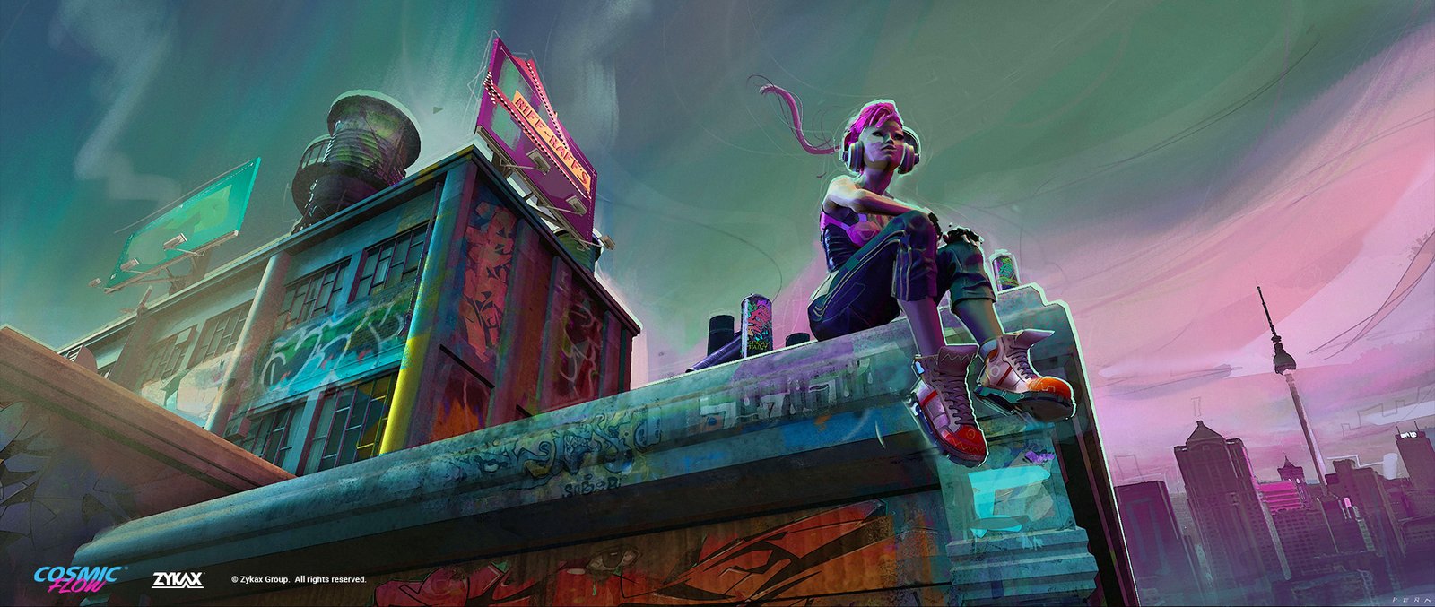 Cosmic Flow, serie, película y cómic de fantasía musical Hip Hop creada por ZYKAX Entertainment en Medellín, Colombia