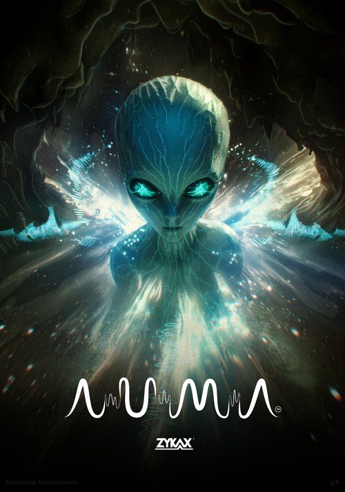Póster oficial de AumA, universo de fantasía y aventura creado por Zykax.
