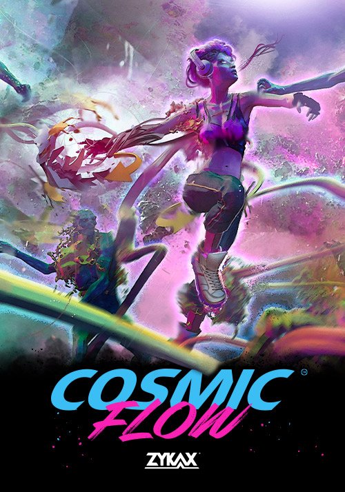 Póster oficial de Cosmic Flow, universo de fantasía hip hop creado por Zykax.