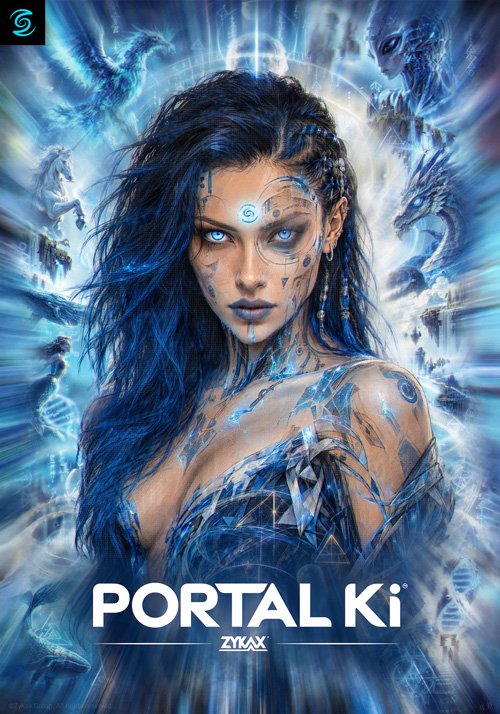 Póster oficial de Portal Ki, universo de ciencia ficción interdimensional creado por Zykax.