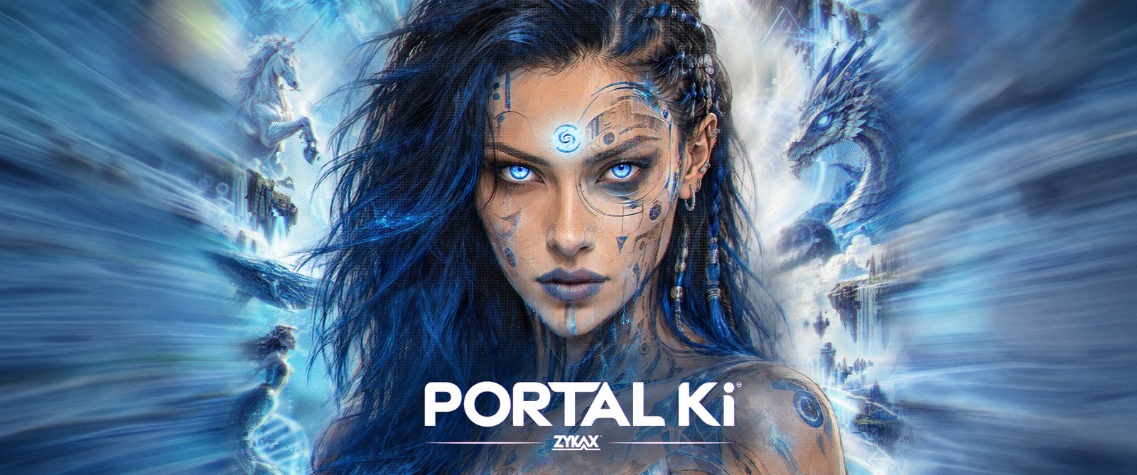 Arte conceptual de Portal Ki Tecnomagia, creación original de ciencia ficción de Zykax.